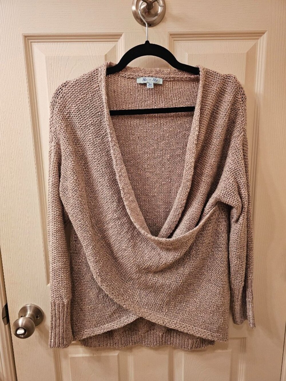 NWOT She+Sky Medium Champagne Knit Sweater